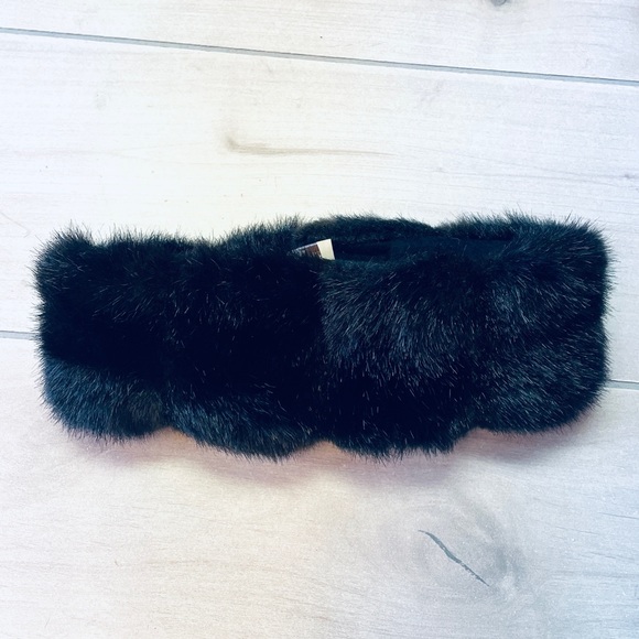 Vintage Accessories - Vintage Winter Faux Fur Headband - Black